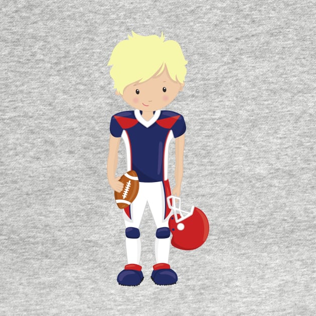 Rugby, American Football, Cute Boy, Blond Hair by Jelena Dunčević